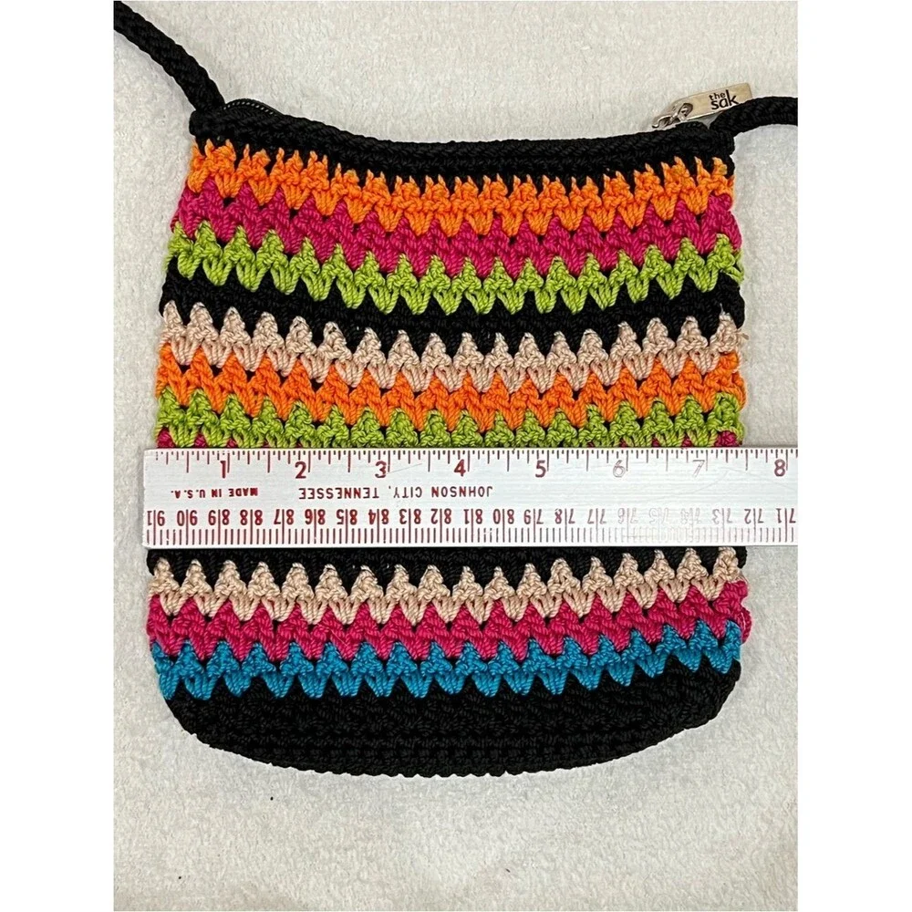 The Sak Multi Colored Striped Boho Crossbody Bag